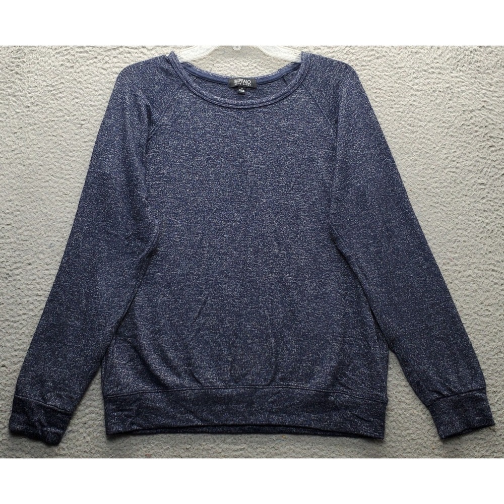 Buffalo David‎ Bitton Sweater Mens Small Blue Tight Knit Raglan Sleeve Pullover